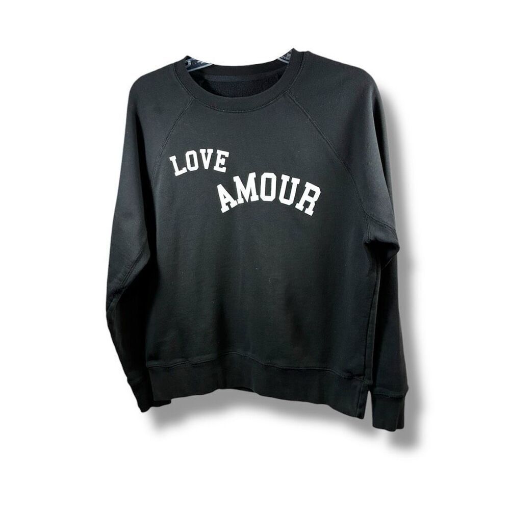 Zadig & Voltaire Amour Crewneck Sweatshirt in Black and White Size S